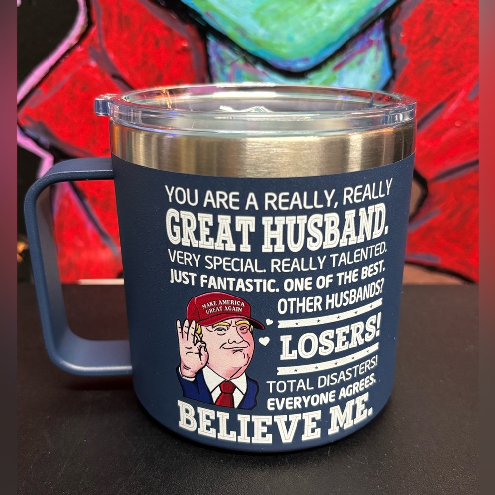 Blue husband Mug with Humorous Text